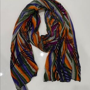 Diane Von Furstenberg Multicolor Striped Scarf